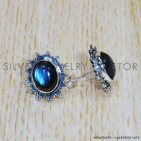 Labradorite 925 Sterling Silver Earrings (SJWES-259) Labradorite 925 Sterling Silver Earrings (SJWES-259)