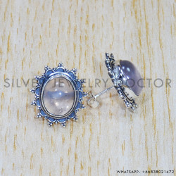 Rose Quartz 925 Sterling Silver Earrings (SJWES-261)