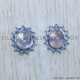 Rose Quartz 925 Sterling Silver Earrings (SJWES-261)