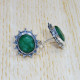 Emerald Gemstone Vintage Look Jewelry 925 Sterling Silver Stud Earring SJWES-268