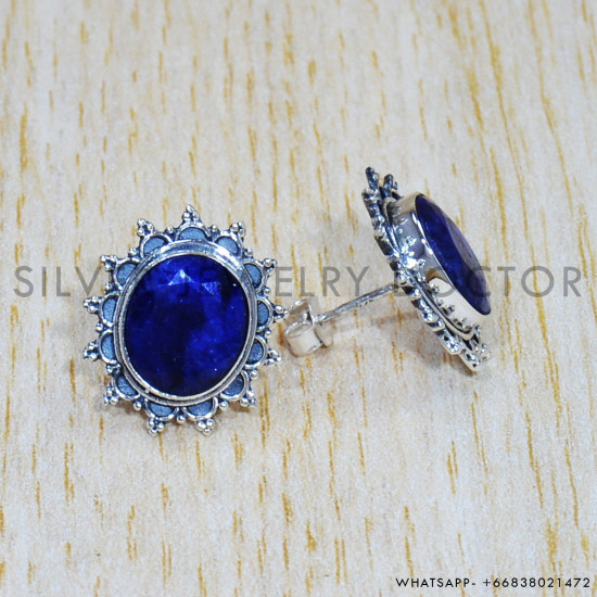 Sapphire 925 Sterling Silver Earrings (SJWES-269)