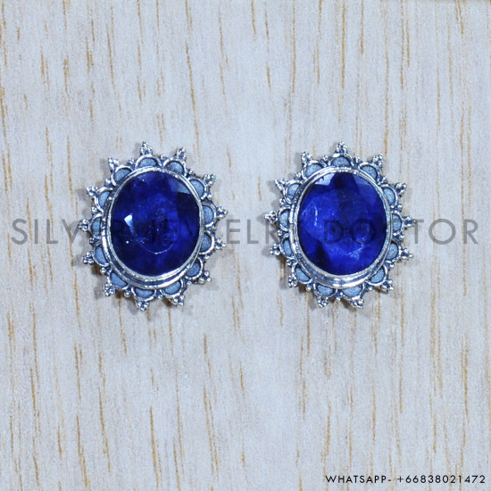 Sapphire 925 Sterling Silver Earrings (SJWES-269)