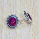 Anniversary Gift Jewelry 925 Sterling Silver Ruby Gemstone Stud Earring SJWES-270
