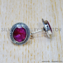 Ruby 925 Sterling Silver Earrings (SJWES-279)