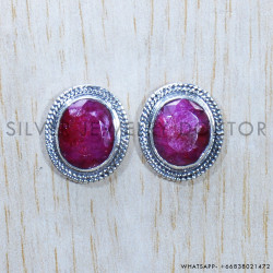 Ruby 925 Sterling Silver Earrings (SJWES-279)