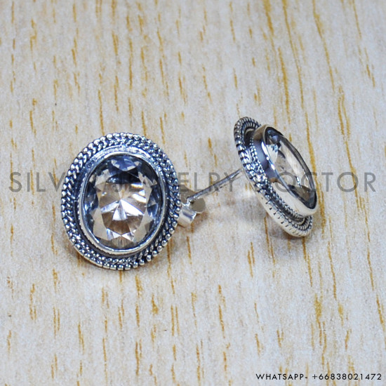 Crystal 925 Sterling Silver Earrings (SJWES-285) Crystal 925 Sterling Silver Earrings (SJWES-285)