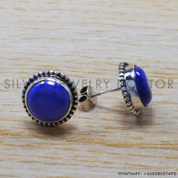 Lapis Lazuli 925 Sterling Silver Stud Earrings (SJWES-29) Lapis Lazuli 925 Sterling Silver Stud Earrings (SJWES-29)