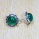 Amazing Look 925 Sterling Silver Jewelry Green Onyx Gemstone Stud Earring SJWES-291