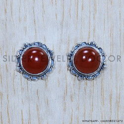 Carnelian 925 Sterling Silver Earrings (SJWES-293)