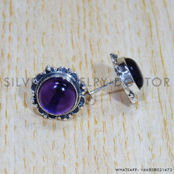 Amethyst 925 Sterling Silver Earrings (SJWES-295)