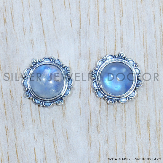 Rainbow Moonstone 925 Sterling Silver Earrings (SJWES-298) Rainbow Moonstone 925 Sterling Silver Earrings (SJWES-298)