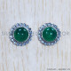 Green Onyx 925 Sterling Silver Earrings (SJWES-309) Green Onyx 925 Sterling Silver Earrings (SJWES-309)