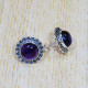 Amethyst Gemstone 925 Sterling Silver Anniversary Gift Jewelry Stud Earring SJWES-315