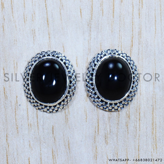 Black Onyx 925 Sterling Silver Earrings (SJWES-318) Black Onyx 925 Sterling Silver Earrings (SJWES-318)