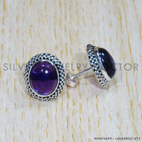 Amethyst 925 Sterling Silver Earrings (SJWES-321) Amethyst 925 Sterling Silver Earrings (SJWES-321)