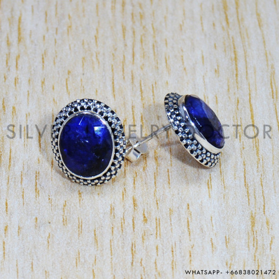 Sapphire 925 Sterling Silver Earrings (SJWES-329) Sapphire 925 Sterling Silver Earrings (SJWES-329)
