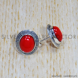 Coral 925 Sterling Silver Earrings (SJWES-335)