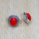 Ancient Look Coral Gemstone Jewelry 925 Sterling Silver Stud Earring SJWES-335