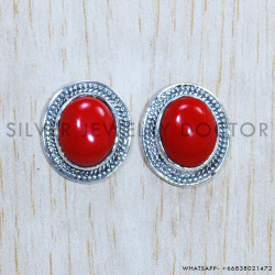 Coral 925 Sterling Silver Earrings (SJWES-335)