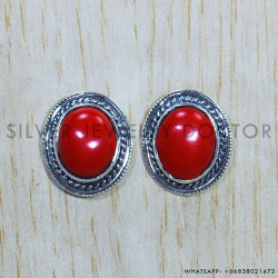 Coral 925 Sterling Silver Earrings (SJWES-355)
