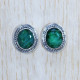 Emerald Gemstone 925 Sterling Silver Wedding Jewelry Fine Stud Earring SJWES-360