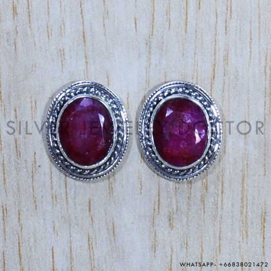 Ruby 925 Sterling Silver Earrings (SJWES-362) Ruby 925 Sterling Silver Earrings (SJWES-362)