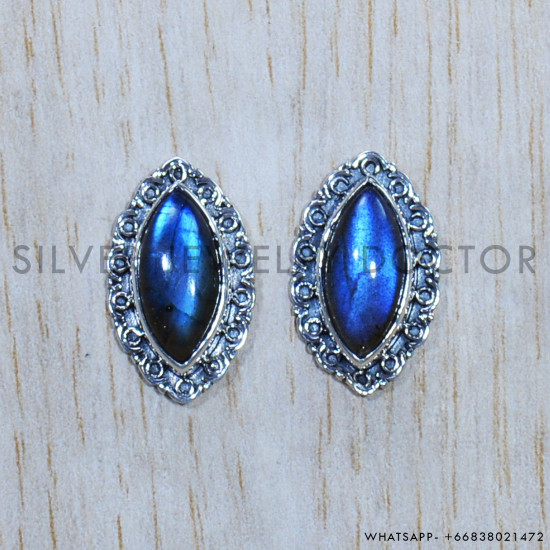 Labradorite 925 Sterling Silver Earrings (SJWES-366)