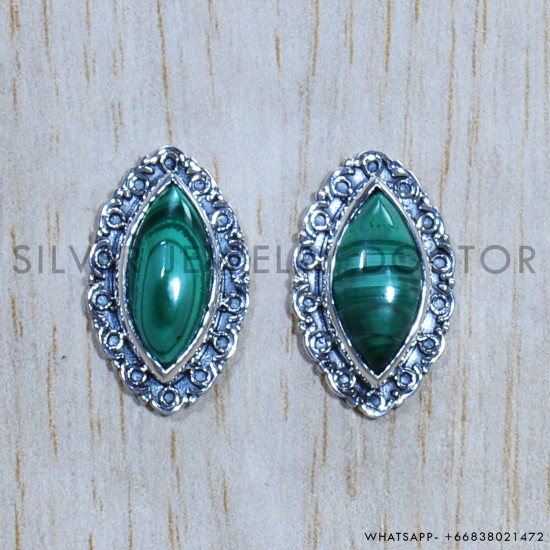 Malachite 925 Sterling Silver Earrings (SJWES-369) Malachite 925 Sterling Silver Earrings (SJWES-369)