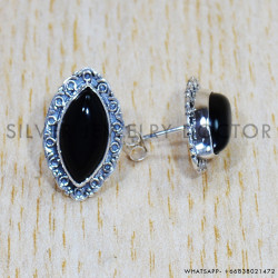 Black Onyx 925 Sterling Silver Earrings (SJWES-370)