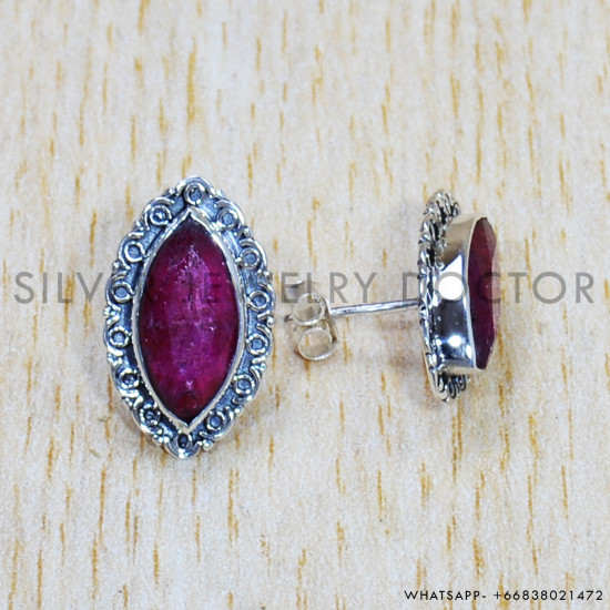Ruby 925 Sterling Silver Earrings (SJWES-373) Ruby 925 Sterling Silver Earrings (SJWES-373)