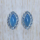 Beautiful Jewelry 925 Sterling Silver Blue Chacedony Gemstone Fine Stud Earring SJWES-376