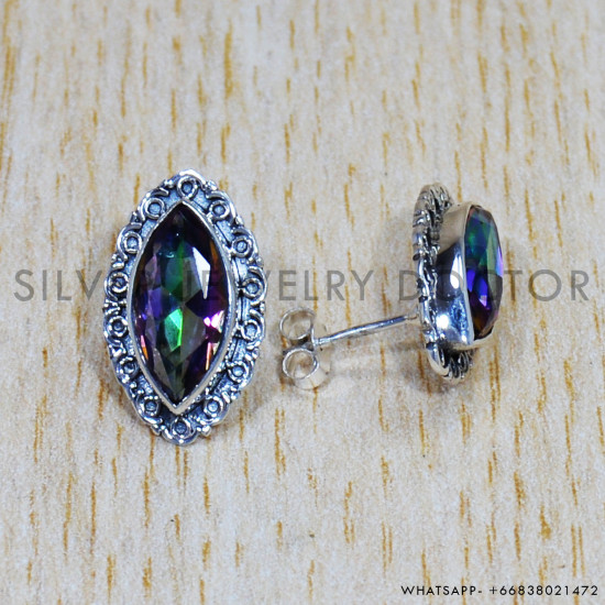 Mystic Topaz 925 Sterling Silver Earrings (SJWES-378) Mystic Topaz 925 Sterling Silver Earrings (SJWES-378)