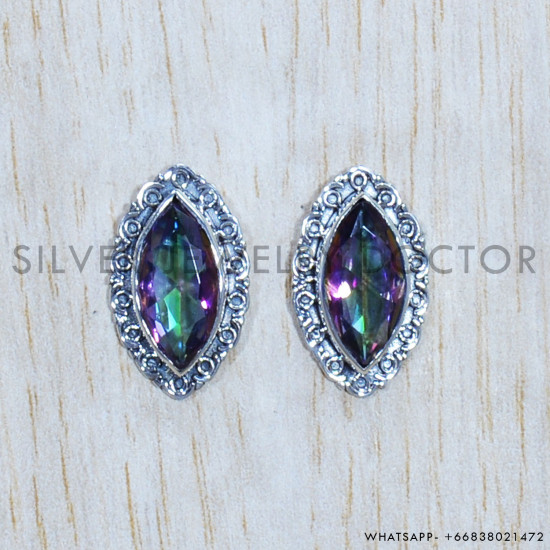 Mystic Topaz 925 Sterling Silver Earrings (SJWES-378) Mystic Topaz 925 Sterling Silver Earrings (SJWES-378)