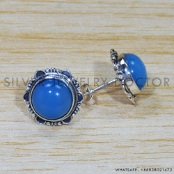 Chalcedony 925 Sterling Silver Stud Earrings (SJWES-379) Chalcedony 925 Sterling Silver Stud Earrings (SJWES-379)