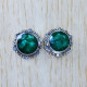 Emerald Gemstone Light Wight Jewelry 925 Sterling Silver Stud Earrings SJWES-381