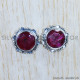 Ruby 925 Sterling Silver Stud Earrings (SJWES-382)