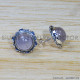 Rose Quartz 925 Sterling Silver Stud Earrings (SJWES-384)