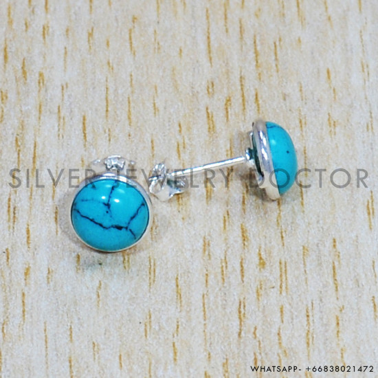 Turquoise 925 Sterling Silver Earrings (SJWES-385) Turquoise 925 Sterling Silver Earrings (SJWES-385)