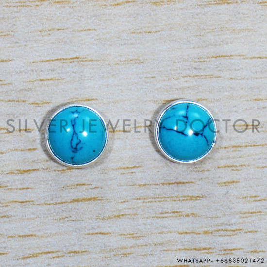 Turquoise 925 Sterling Silver Earrings (SJWES-385) Turquoise 925 Sterling Silver Earrings (SJWES-385)