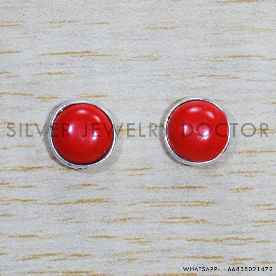 Coral 925 Sterling Silver Earrings (SJWES-386) Coral 925 Sterling Silver Earrings (SJWES-386)