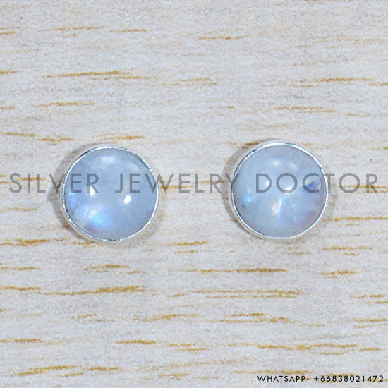Rainbow Moonstone 925 Sterling Silver Earrings (SJWES-388) Rainbow Moonstone 925 Sterling Silver Earrings (SJWES-388)