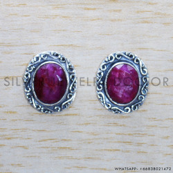 Ruby 925 Sterling Silver Earrings (SJWES-393)