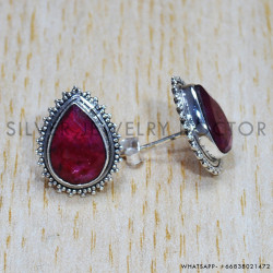 Ruby 925 Sterling Silver Earrings (SJWES-404)
