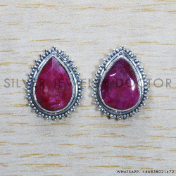 Ruby 925 Sterling Silver Earrings (SJWES-404)