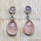 Rose Quartz 925 Sterling Silver Stud Earrings (SJWES-41) Rose Quartz 925 Sterling Silver Stud Earrings (SJWES-41)