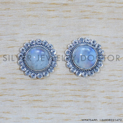 Rainbow Moonstone 925 Sterling Silver Earrings (SJWES-410)