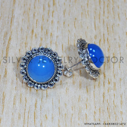 Chalcedony 925 Sterling Silver Earrings (SJWES-414)