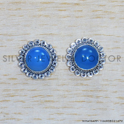Chalcedony 925 Sterling Silver Earrings (SJWES-414)