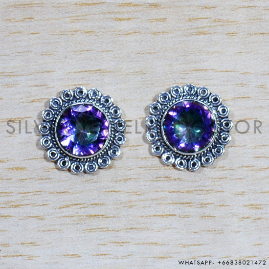 Mystic Topaz 925 Sterling Silver Earrings (SJWES-416) Mystic Topaz 925 Sterling Silver Earrings (SJWES-416)