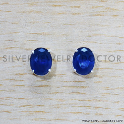 Sapphire 925 Sterling Silver Earrings (SJWES-418)